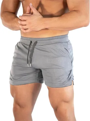 Men's 5" Gym Workout Shorts Lightweight Breathable Thin Mesh Bodybuilding Short Slim Fit Volleyball Trunks Running
