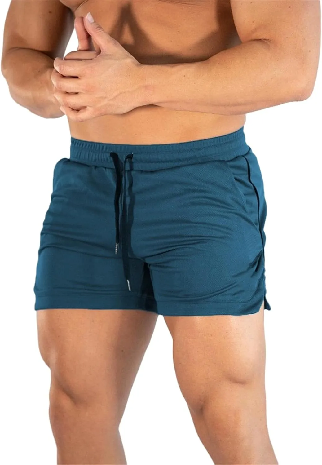Men's 5" Gym Workout Shorts Lightweight Breathable Thin Mesh Bodybuilding Short Slim Fit Volleyball Trunks Running