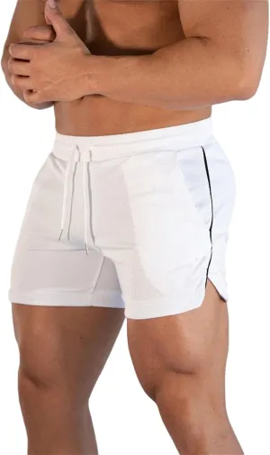 Men's 5" Gym Workout Shorts Lightweight Breathable Thin Mesh Bodybuilding Short Slim Fit Volleyball Trunks Running