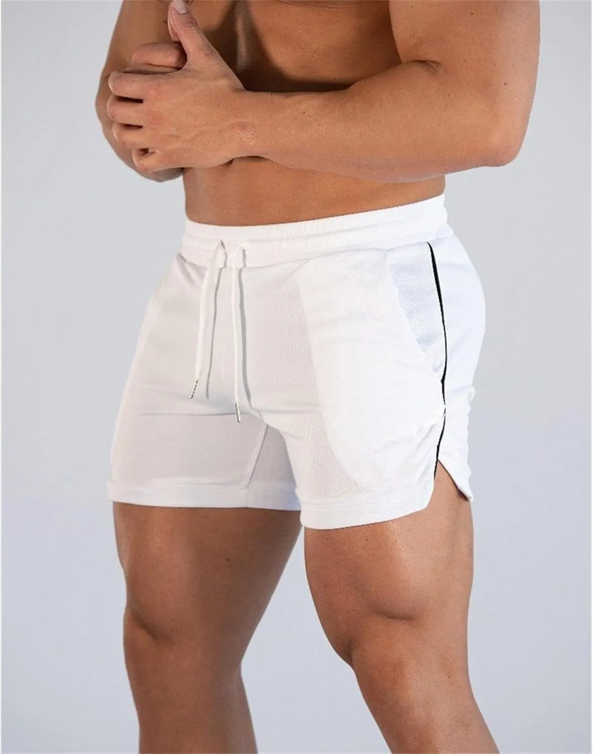Men's 5" Gym Workout Shorts Lightweight Breathable Thin Mesh Bodybuilding Short Slim Fit Volleyball Trunks Running