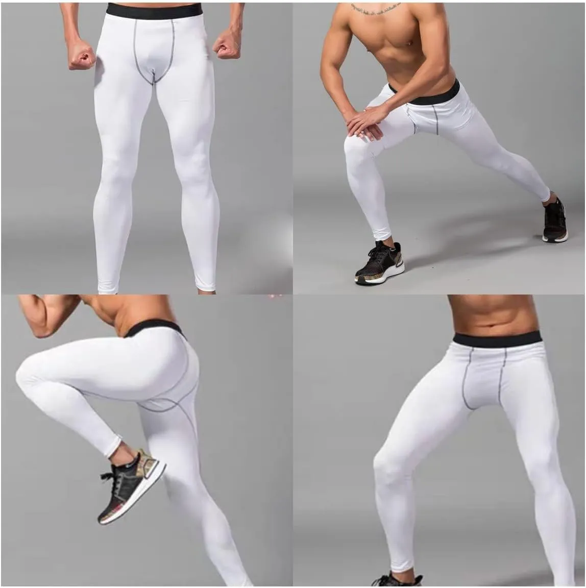 Mens Compression Pants Athletic Compression Leggings Sports Tights Fit Running Base Layer Workout Basketball Gym