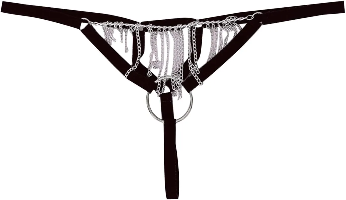 Men's Sexy Underwear Thong with Chain Ring Design for Enhanced Comfort and Style