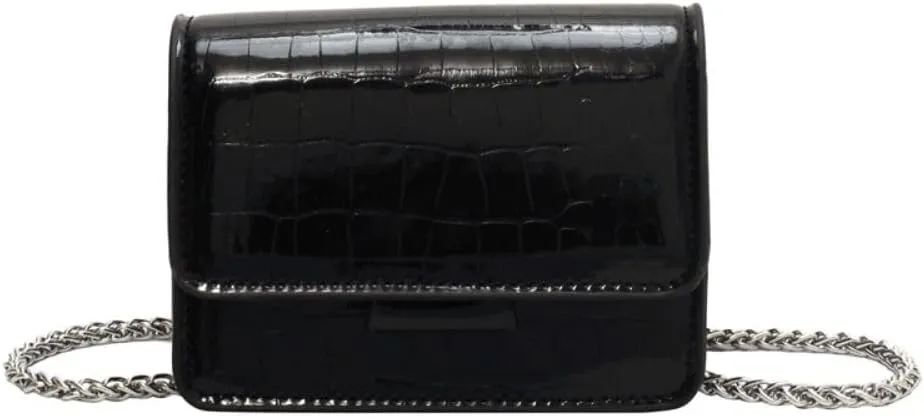 Metallic Evening Mini Silver Purse, Crossbody Bags for Women Y2K Glitter Clutch Handbag for Nightclub Parties