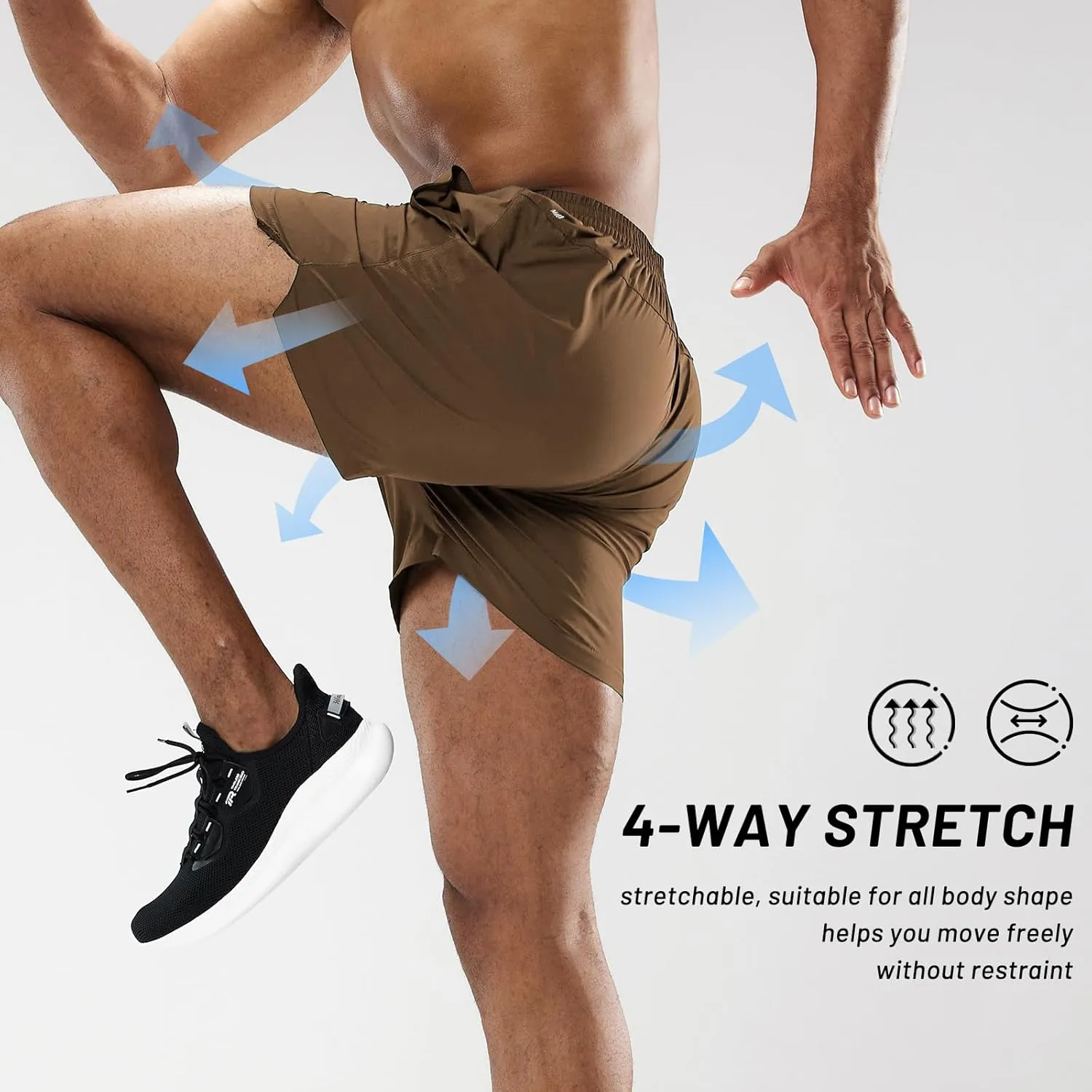 MIER Men's Workout Running Shorts Quick Dry Active 5 Inches Shorts with Pockets, Lightweight, Breathable