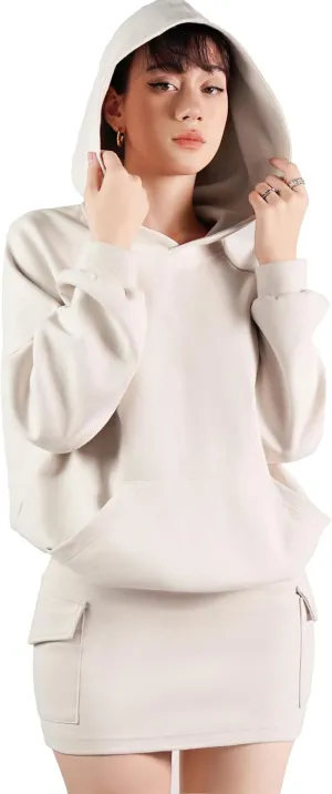 Oversized Hoodie & Cargo Mini Skirt Set 2 Piece Y2K Streetwear Casual Cozy Outfit Sporty Chic Matching Set