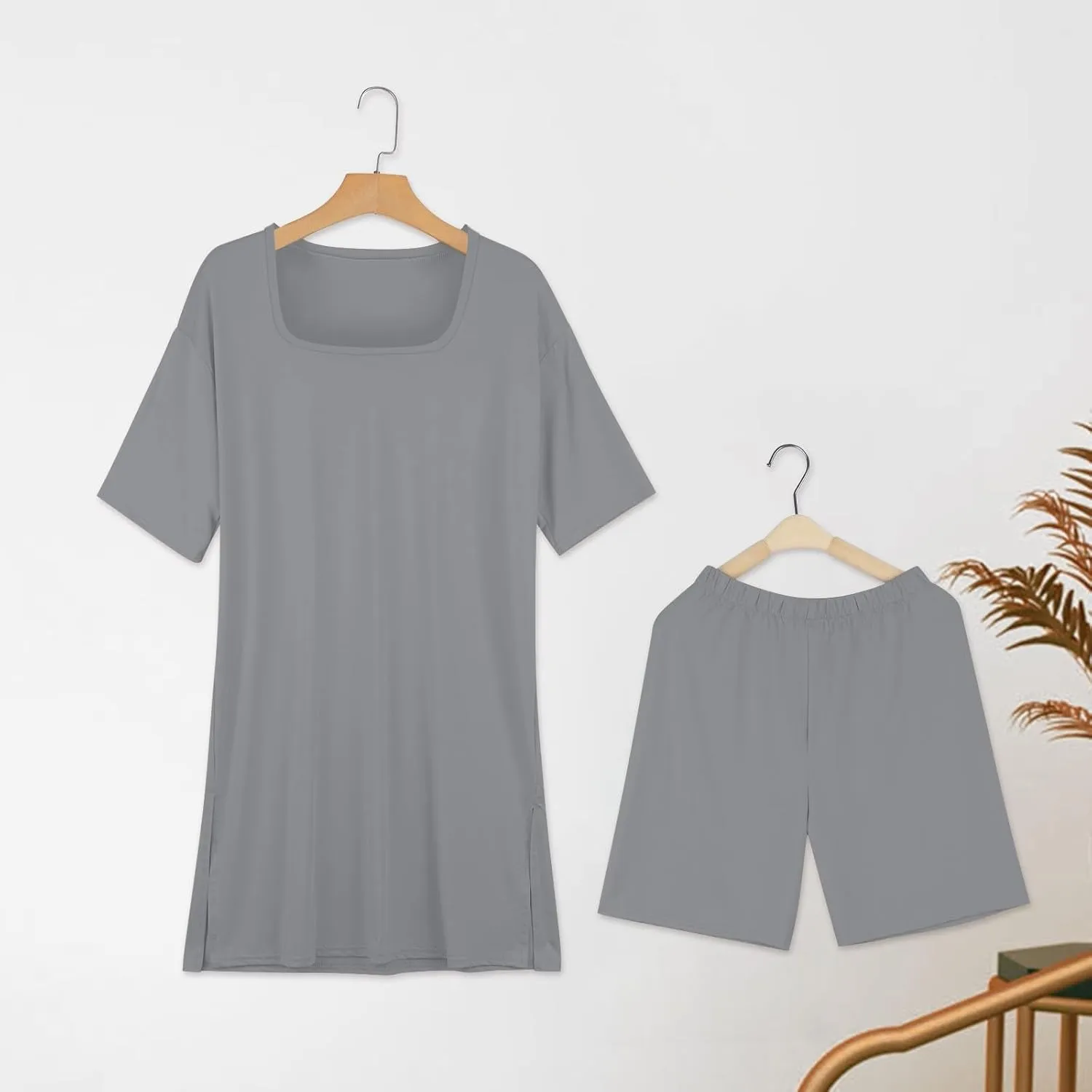 Plus Size 2 Piece Athletic Dress for Women Summer Outfits Tops and Skinny Biker Shorts Sets Tracksuits