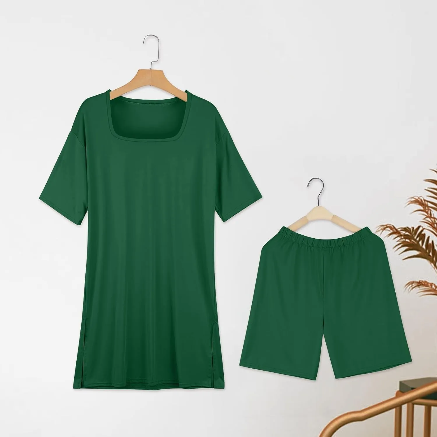 Plus Size 2 Piece Athletic Dress for Women Summer Outfits Tops and Skinny Biker Shorts Sets Tracksuits