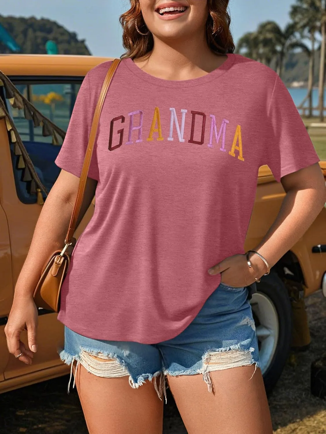 Plus Size Grandma Shirts for Women Grandma Tshirt Grandma Embroidered Shirt Casual Short Sleeve Tee Tops