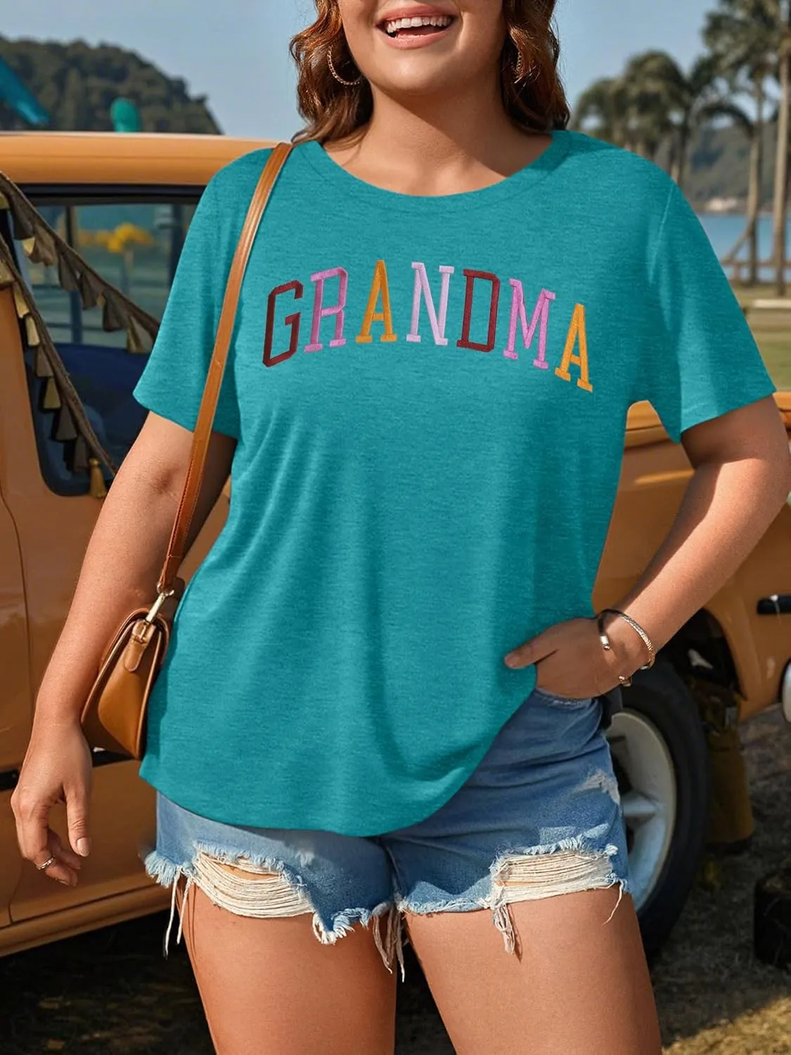 Plus Size Grandma Shirts for Women Grandma Tshirt Grandma Embroidered Shirt Casual Short Sleeve Tee Tops