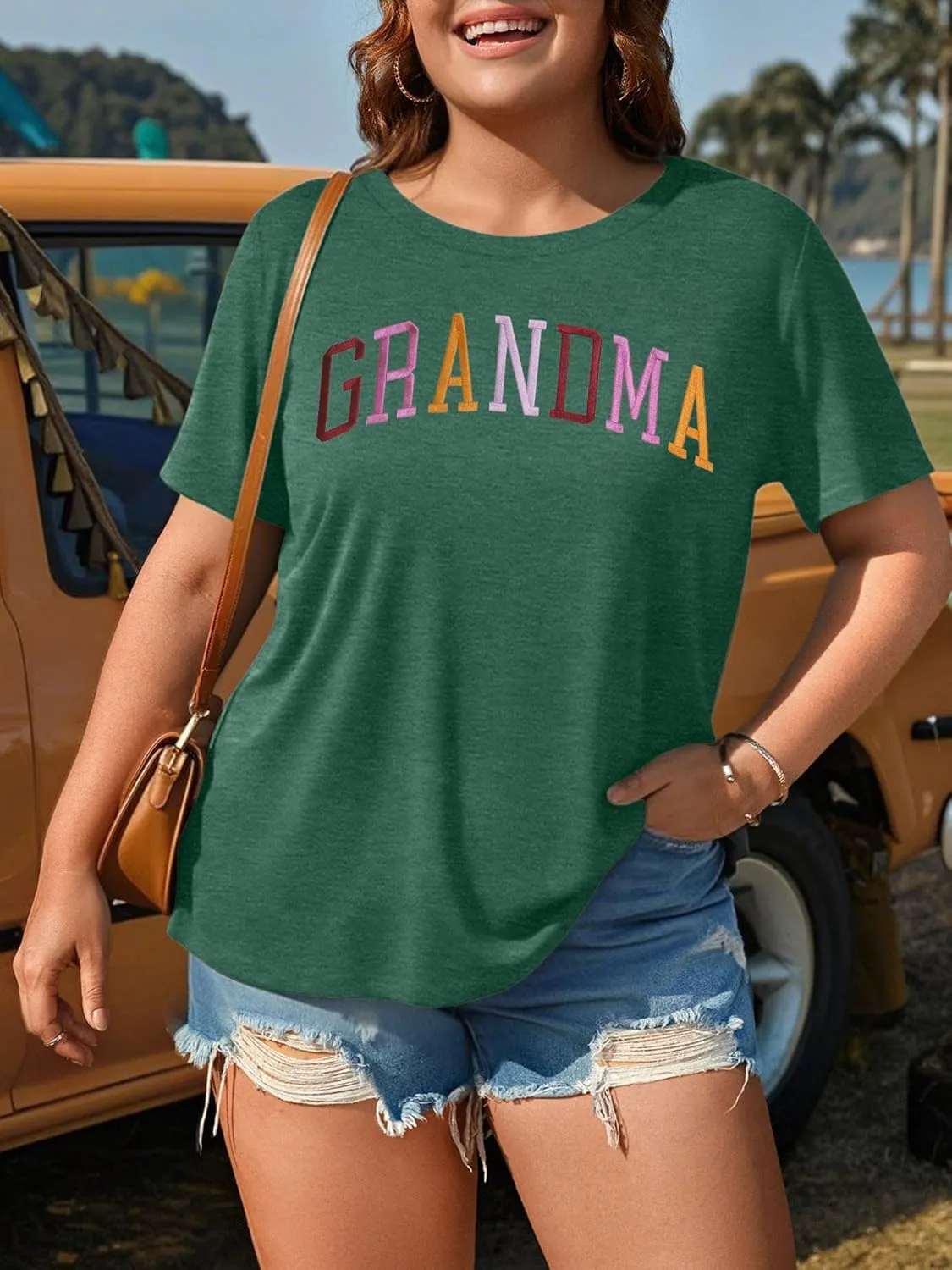 Plus Size Grandma Shirts for Women Grandma Tshirt Grandma Embroidered Shirt Casual Short Sleeve Tee Tops
