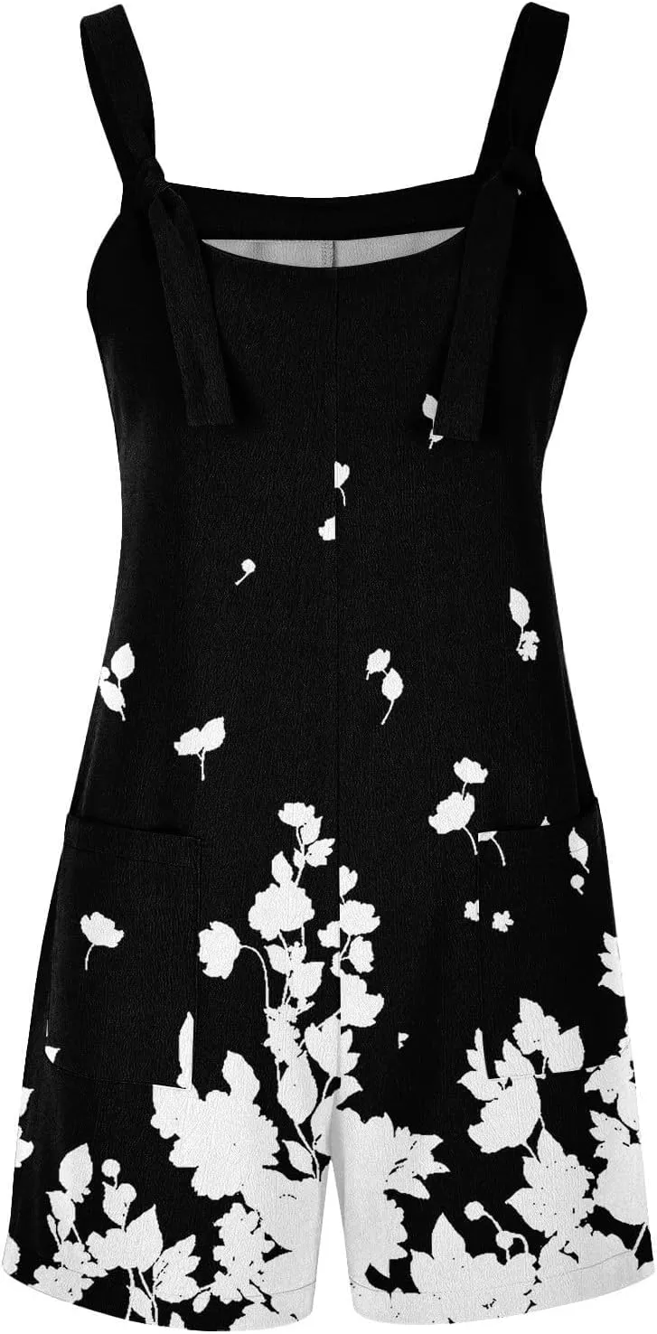 Romper for Women 2025 Summer Casual Sleeveless Jumpsuits Loose Fit Adjustable Strap Shorts Overalls Beach Vacation Outfits