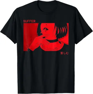 Soft Grunge Aesthetic Anime Girl Sad Goth Harajuku Suffer T-Shirt