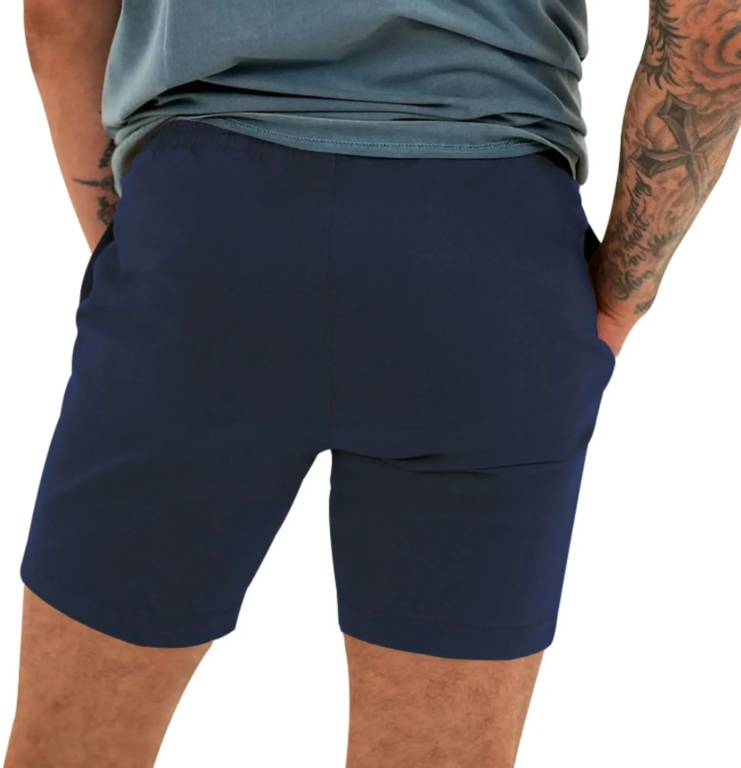 Summer Cotton Linen Shorts for Men Drawstring Breathable Sports Shorts Slim Fit Stretch Pants Quick Dry Thin Pants