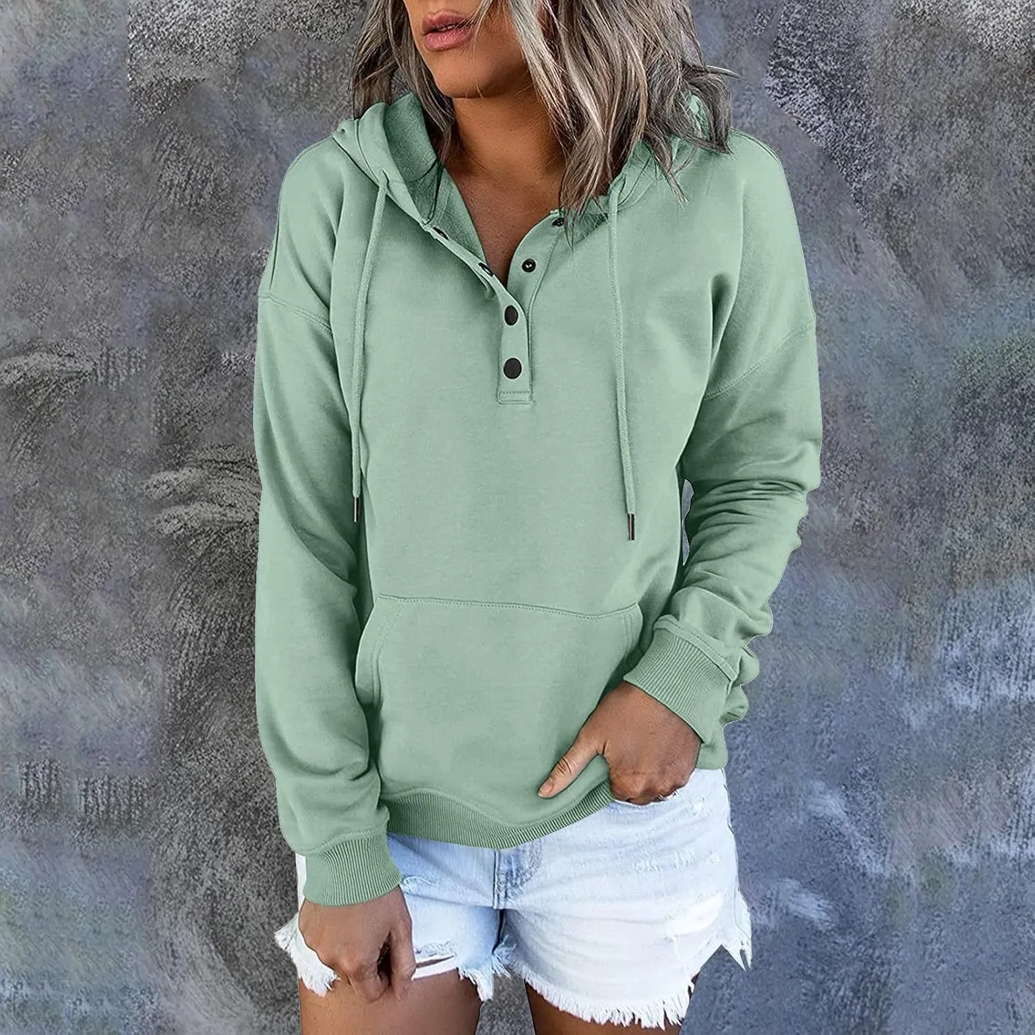 Sweatshirts for Women 2024 Plus Size Long Sleeve Drawstring Hoodies Sweaters Casual Cute Pullover Tops Fall Clothes