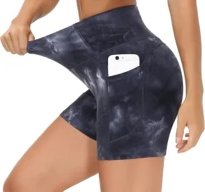 THE GYM PEOPLE Women's High Waist Workout Shorts Breathable Dolphin Split Elastic Lounge Yoga Shorts