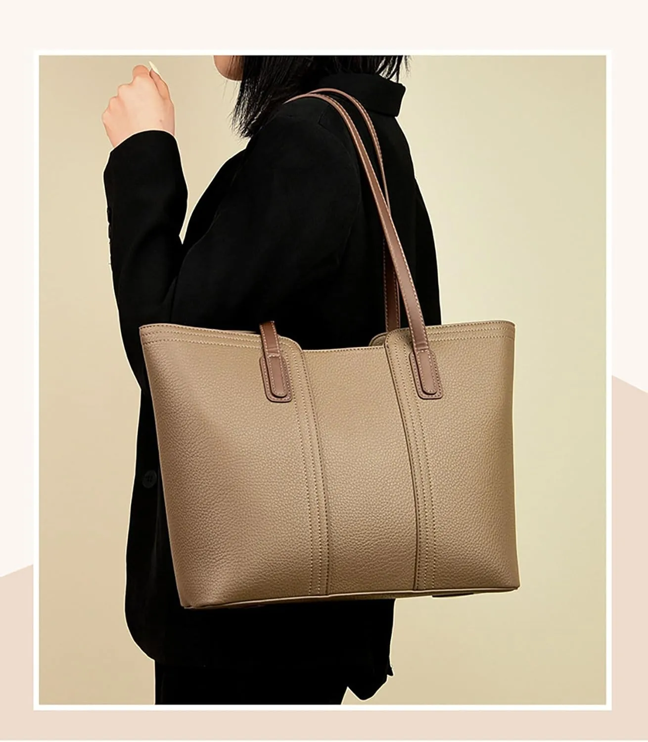 Tote Bag Faux Leather for Women Top Handle Satchel Purse