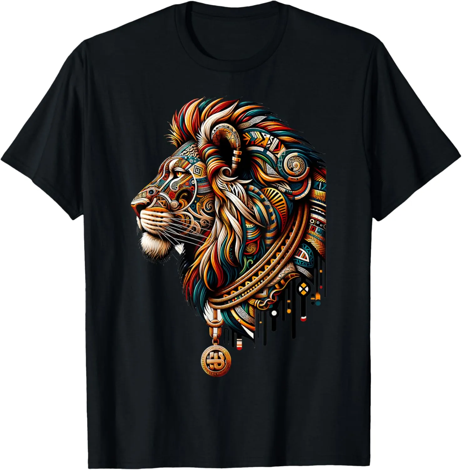 Tribal Hip Hop Lion Cool Graphic Tee | Men Women XS - 6XL T-Shirt