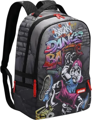 UNIKER Graffiti Laptop Backpack for 15.6 Inch Laptop Work Travel, Designer Daypack Edgy College Backpack Computer Bag,Panda Break Dancer Hiphop