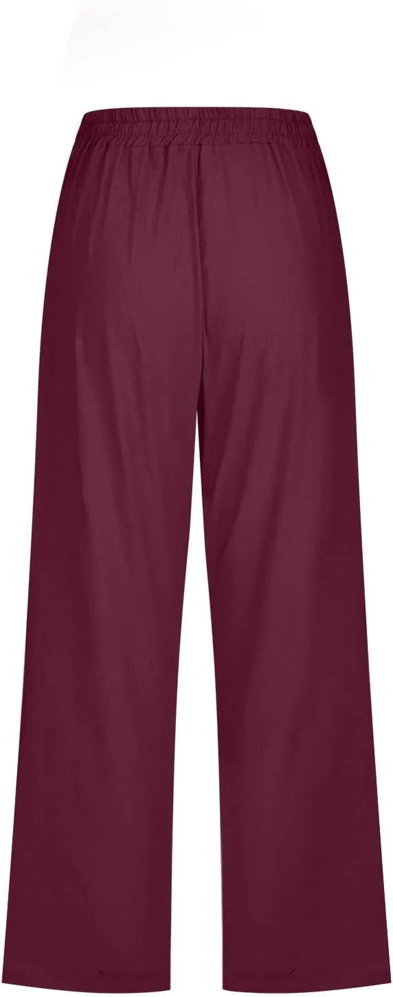 Women Cotton Linen Capris Beach Vacation Summer Pants Bohemian Boho Casual Pants Resort Trendy Wear Clothes 2025