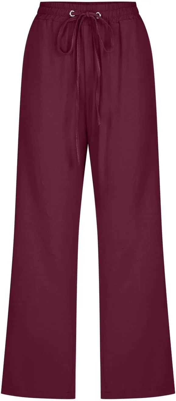 Women Cotton Linen Capris Beach Vacation Summer Pants Bohemian Boho Casual Pants Resort Trendy Wear Clothes 2025
