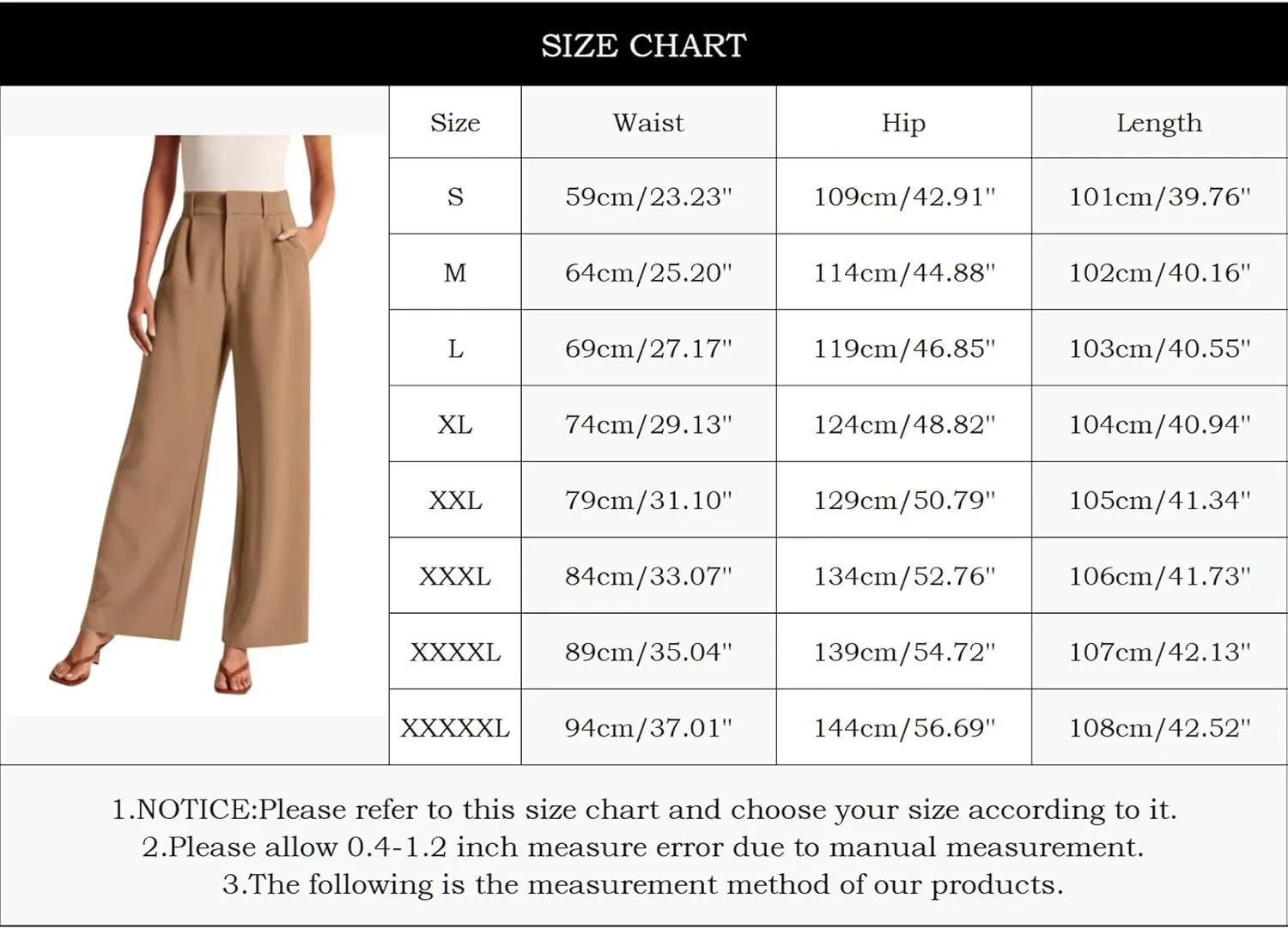 Women Linen Summer Breathable Pants High Waist Stretchy Slim-Fit Palazzo Lounge Pants Work Business