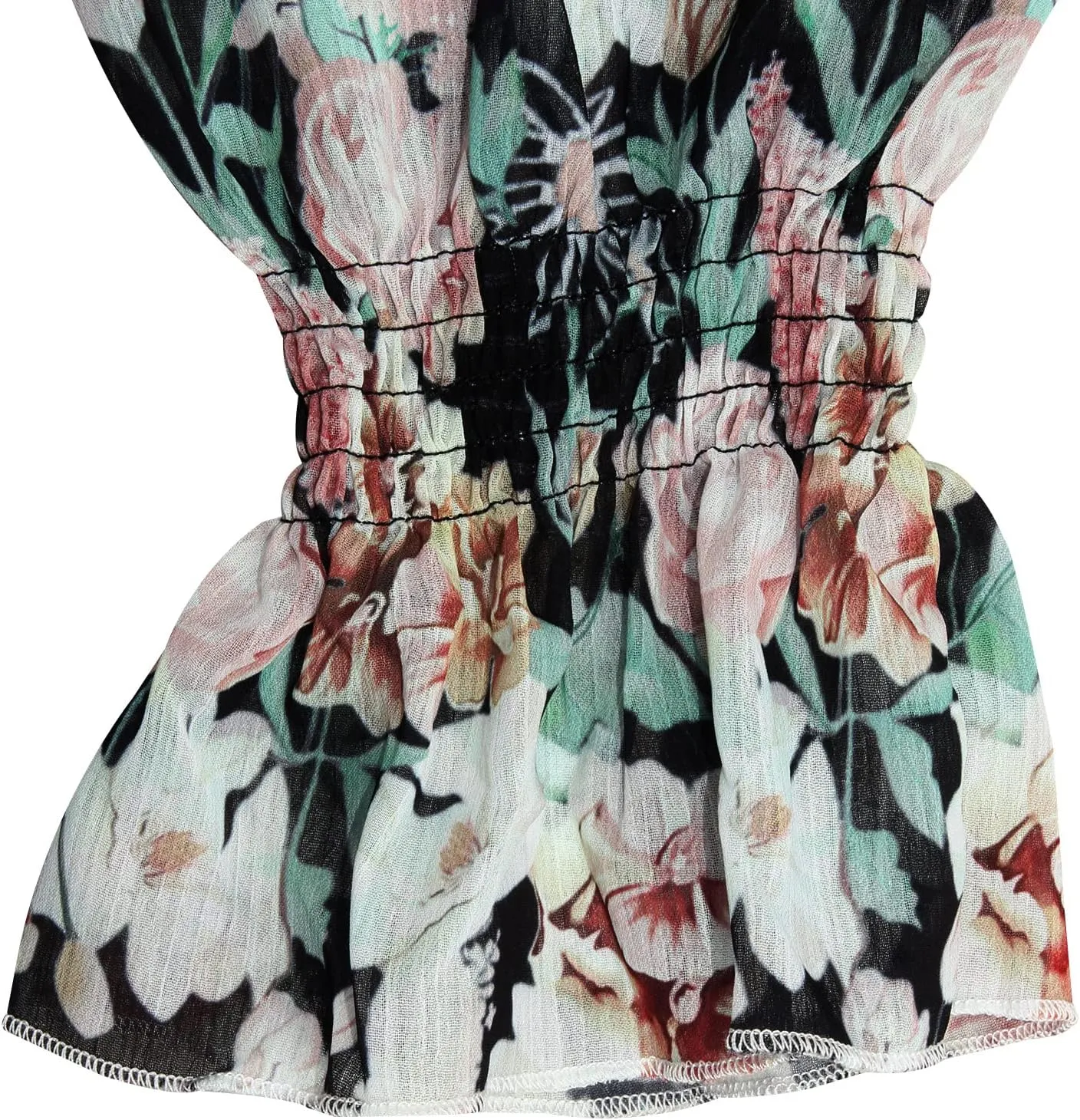 Women Long Sleeve Floral Romper Dress Boho Ruffle Flare Sleeve Summer Romper Blouse Coquette Mini Romper Dress