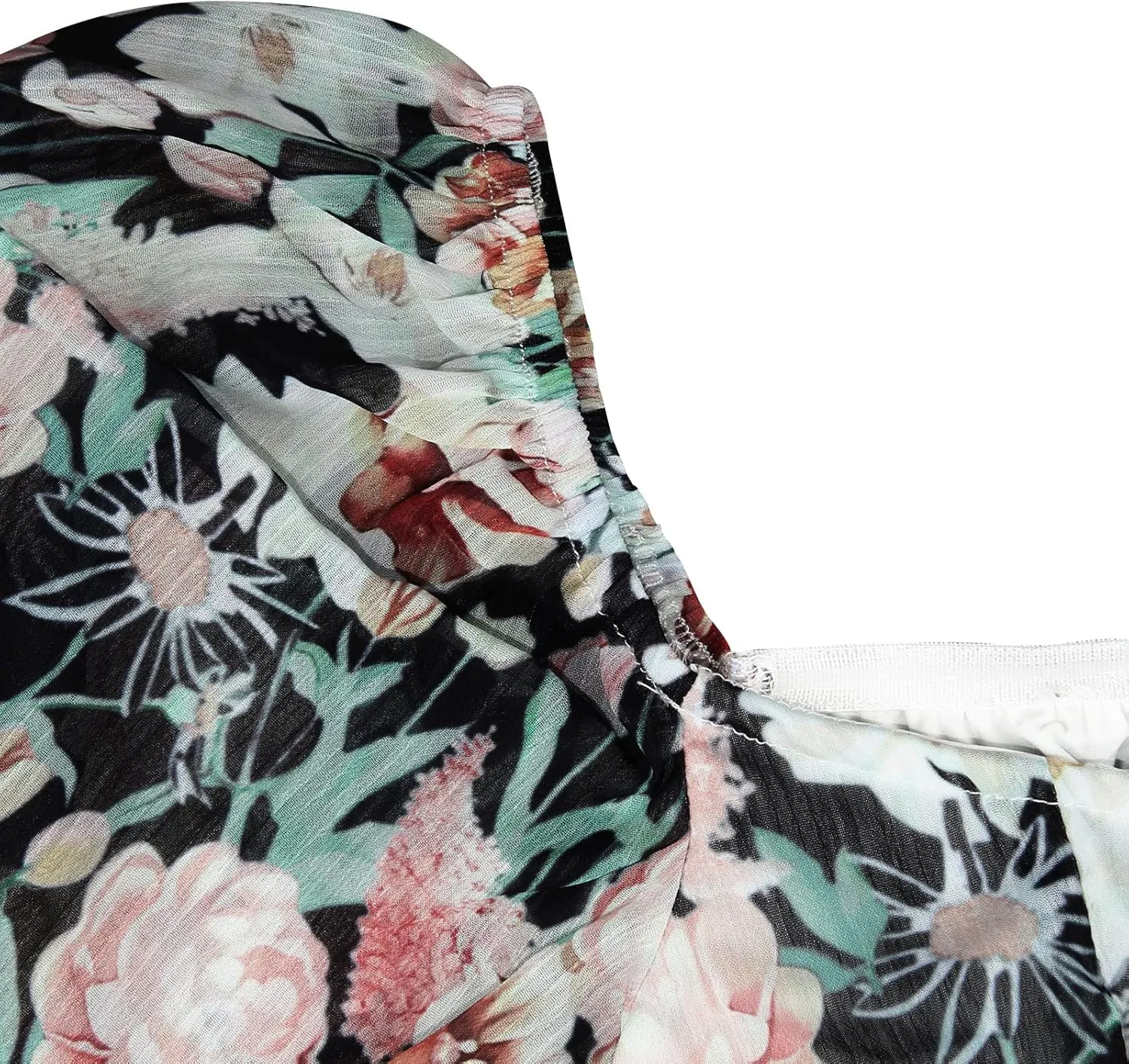 Women Long Sleeve Floral Romper Dress Boho Ruffle Flare Sleeve Summer Romper Blouse Coquette Mini Romper Dress