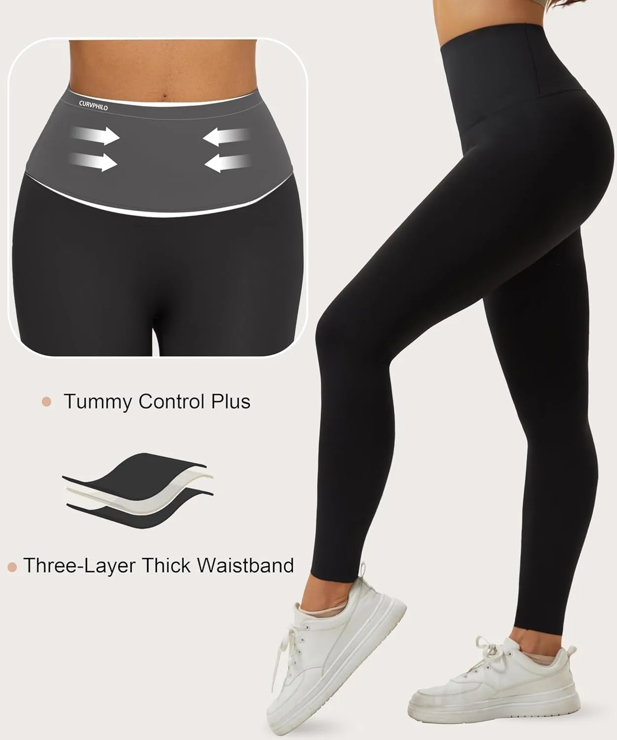 Women's Compression Leggings Butt Lifting Work Out Athletic Gym High Waist Tummy Control Stretchy with Pockets