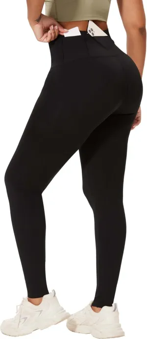 Women's Compression Leggings Butt Lifting Work Out Athletic Gym High Waist Tummy Control Stretchy with Pockets
