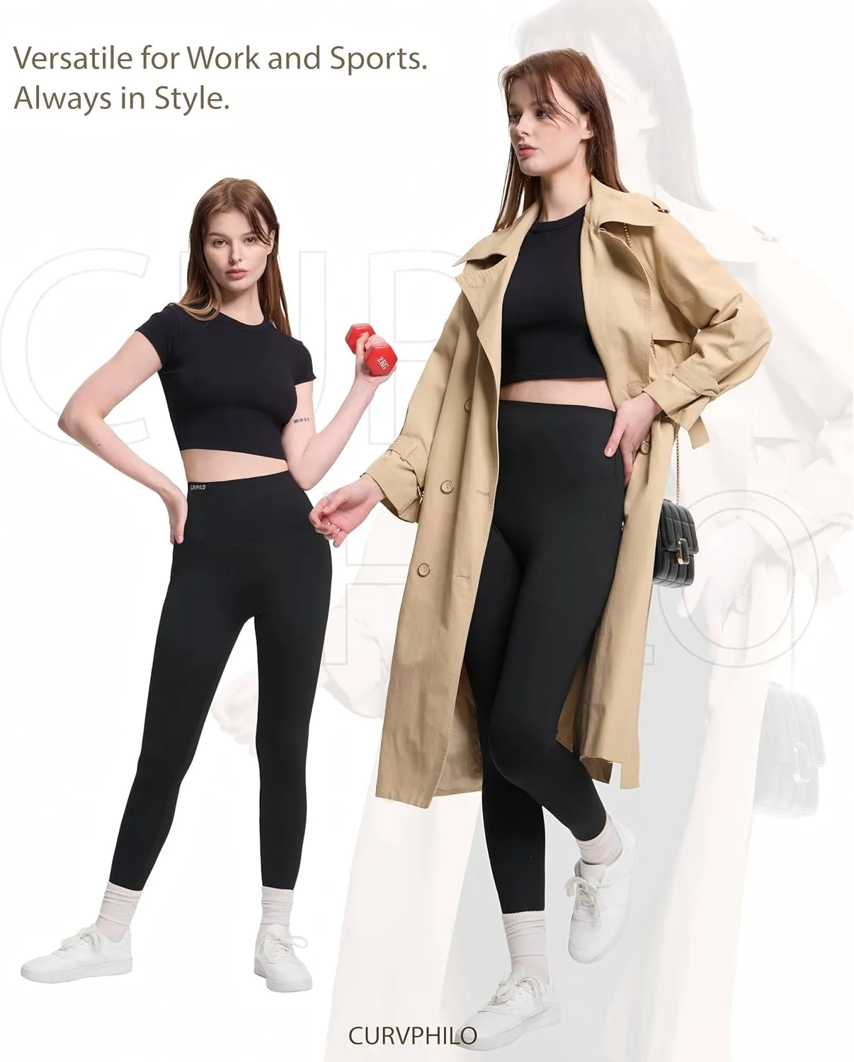 Women's Compression Leggings Butt Lifting Work Out Athletic Gym High Waist Tummy Control Stretchy with Pockets
