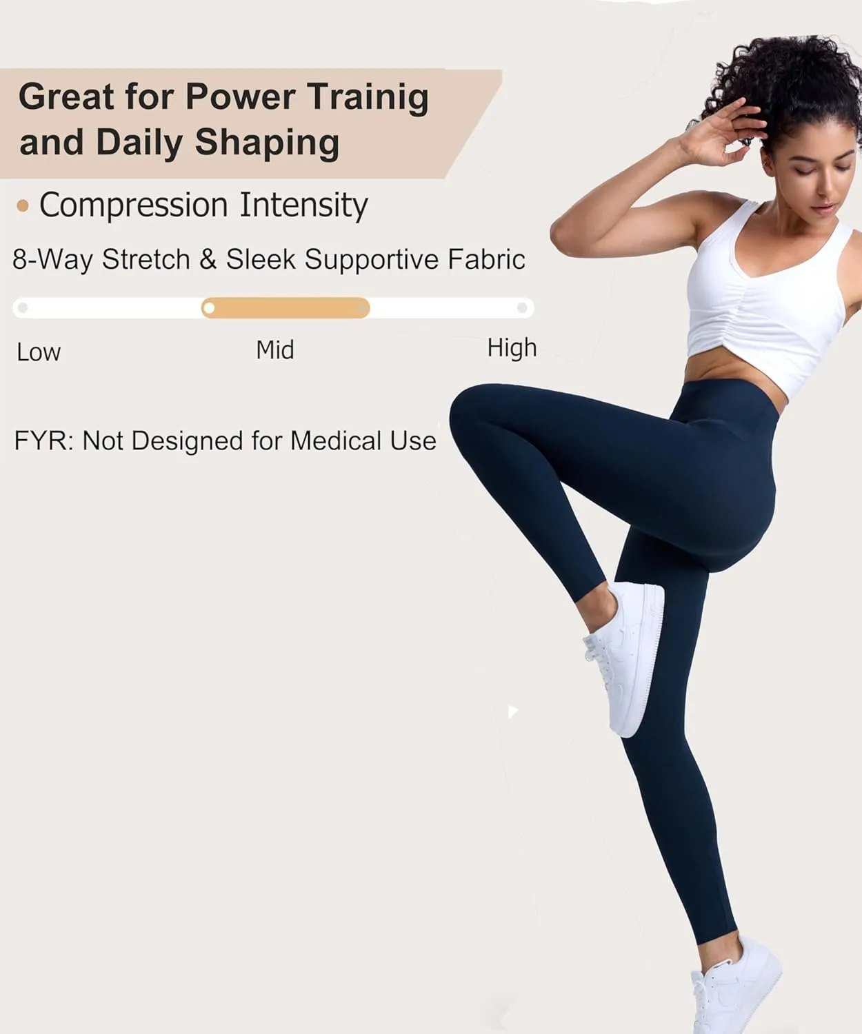 Women's Compression Leggings Butt Lifting Work Out Athletic Gym High Waist Tummy Control Stretchy with Pockets
