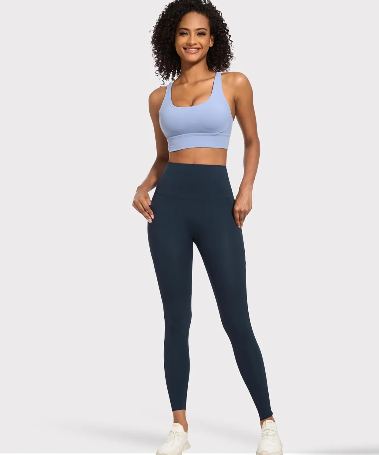 Women's Compression Leggings Butt Lifting Work Out Athletic Gym High Waist Tummy Control Stretchy with Pockets