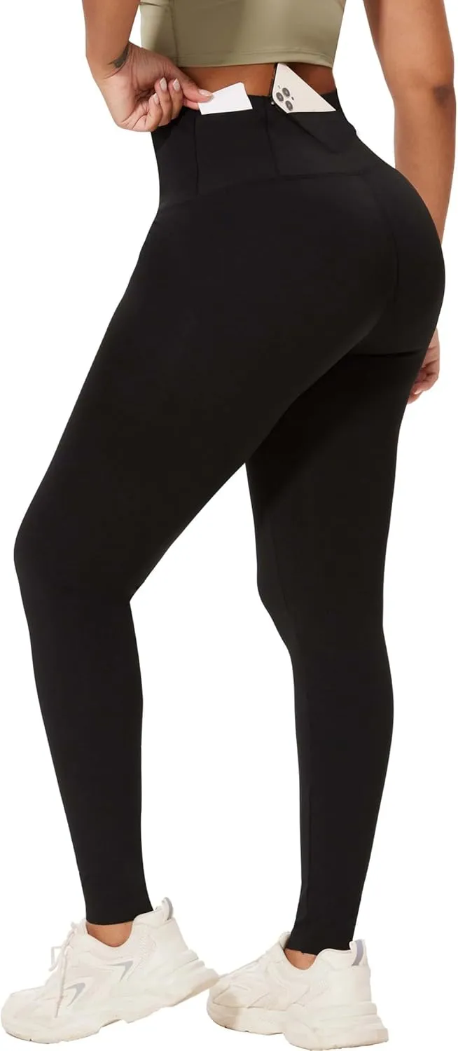 Women's Compression Leggings Butt Lifting Work Out Athletic Gym High Waist Tummy Control Stretchy with Pockets