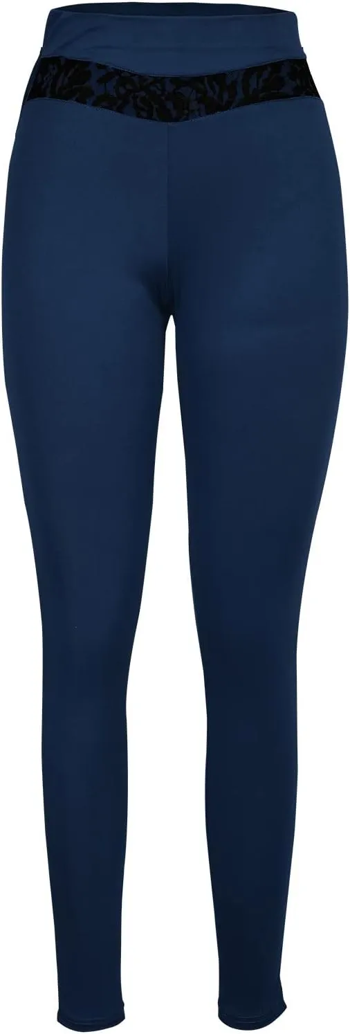 Women's High Waisted Leggings Sexy Lace Stretchy Pull-on Jeggings Butt Lift Shapewear Firm Compression Leggings