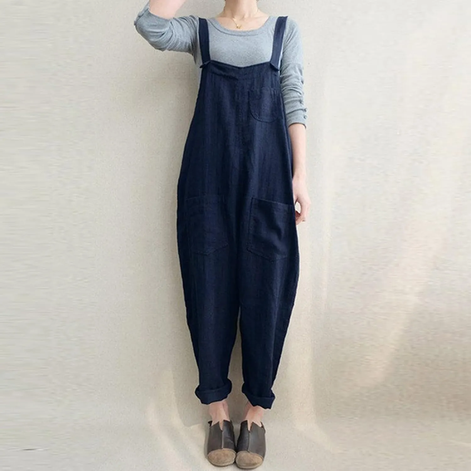 Womens Jumpsuits Wide Leg Overalls Casual Summer Linen Sleeveless Outfits Solid Cute Wide Leg Rompers Pockets