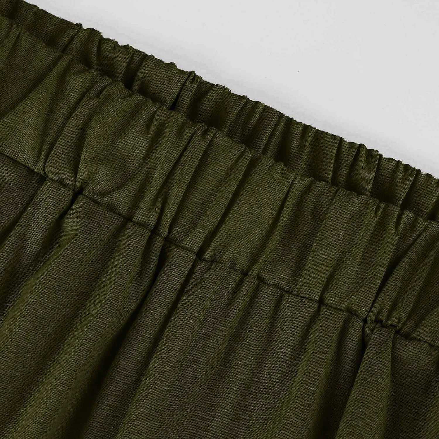 Womens Linen Pants,Summer Casual Straight Leg Pant High Elastic Waisted Lounge Pants Beach Long Trousers with Pocket