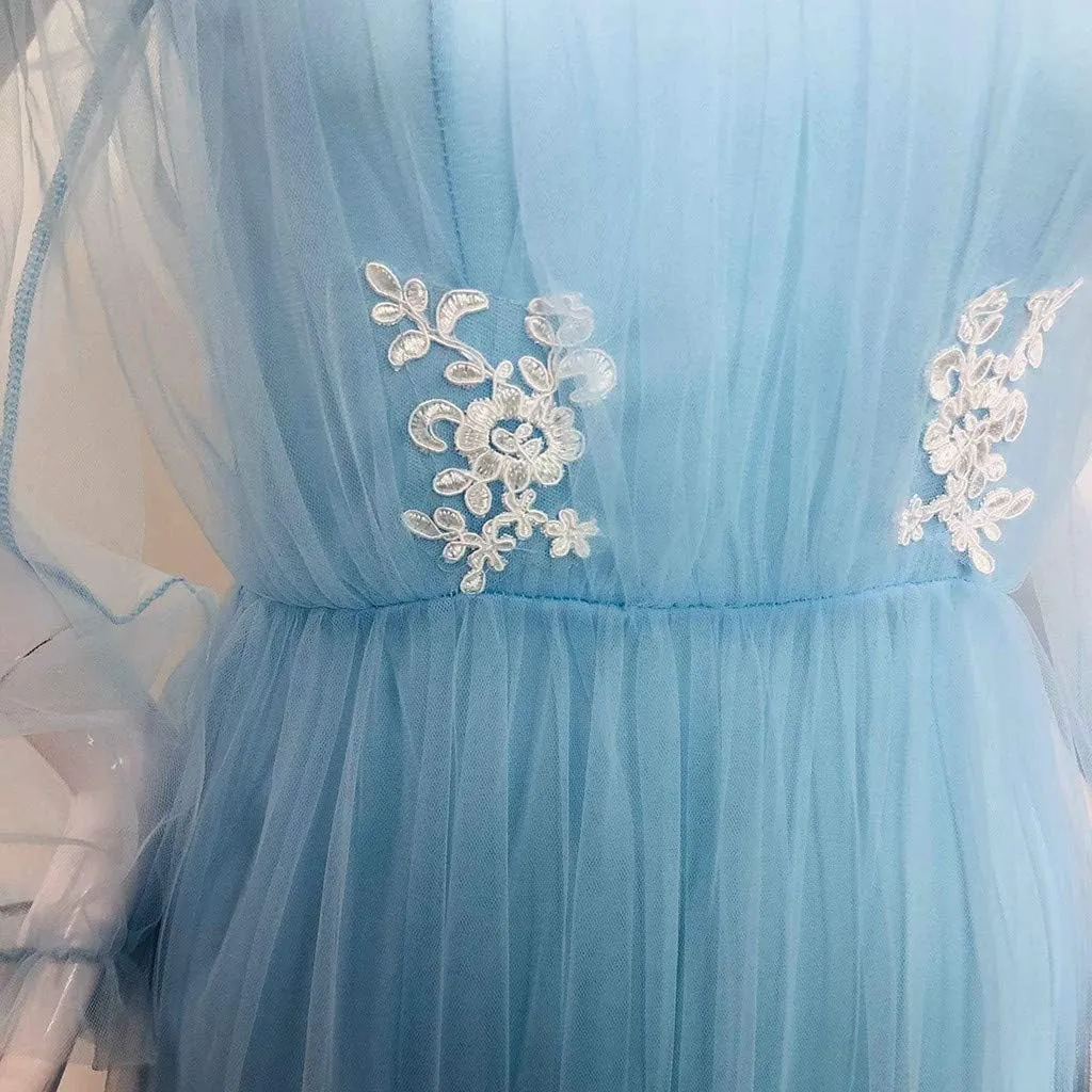 Women's Maxi Dress Lace Dresses Women's Summer Dress Beach Retro Denim Dresses Backless Dresses for Women