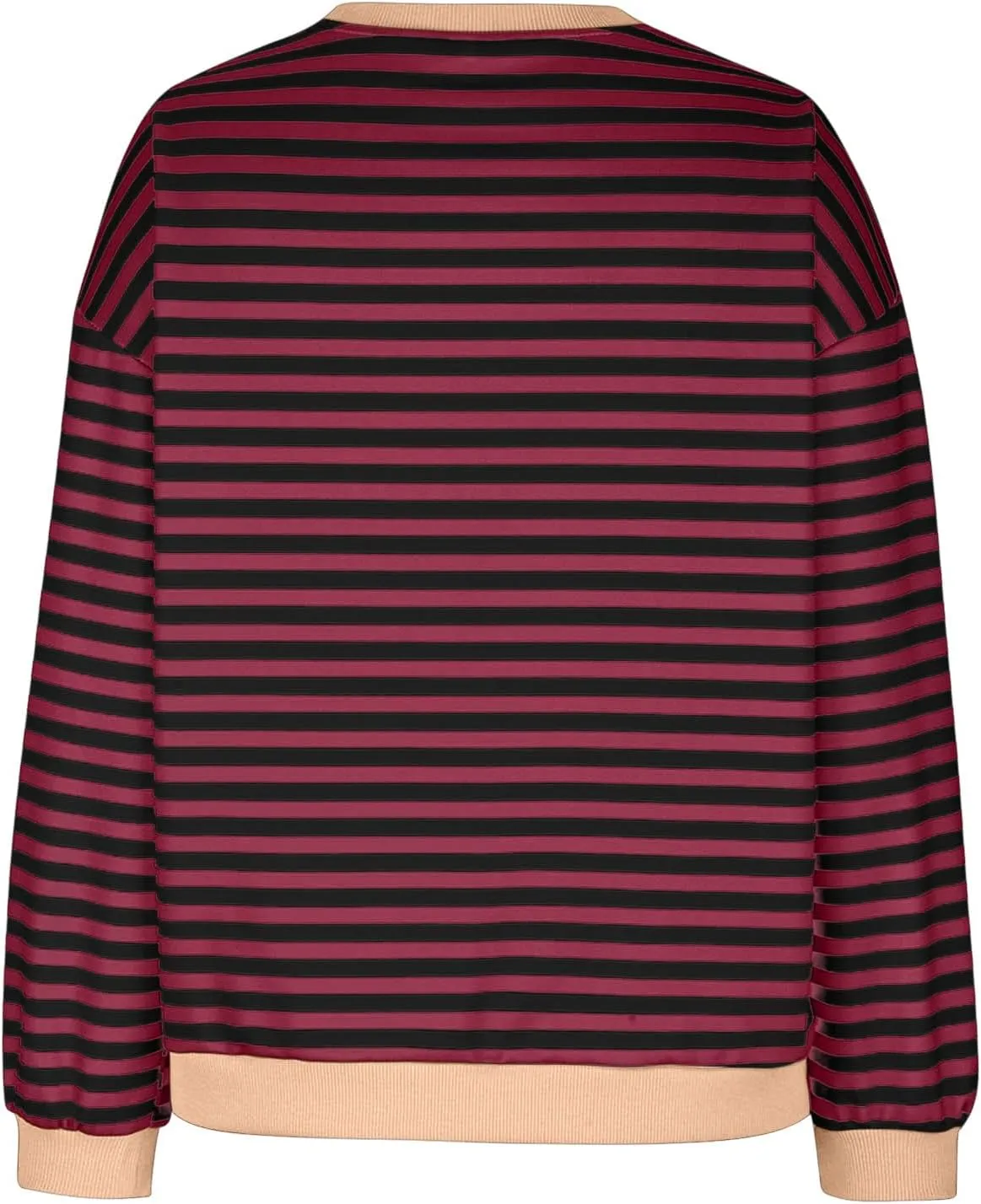Women's Oversized Striped Color Block Sweatshirts Tops Long Sleeve Crewneck Baggy Y2k Preppy Pullover Shirt Blouse