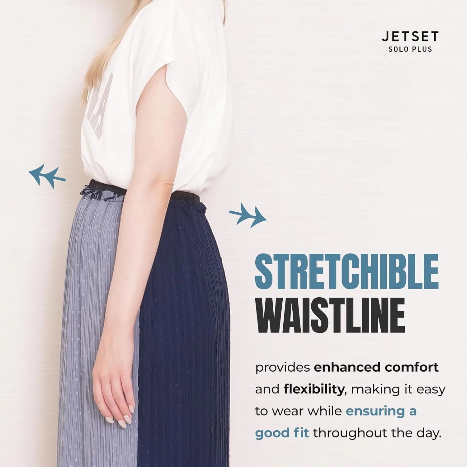 Women's Pleated Chiffon Maxi Skirt Dobby dot Design Comfortable Wrinkle-Resistant with Elastic Waistband