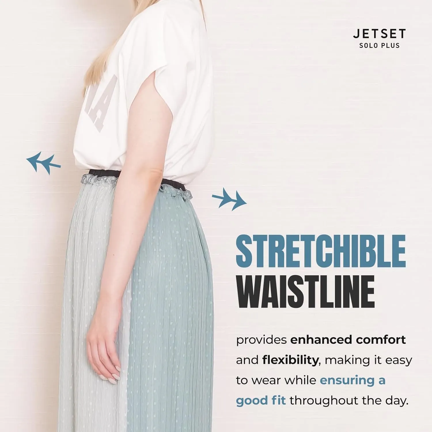 Women's Pleated Chiffon Maxi Skirt Dobby dot Design Comfortable Wrinkle-Resistant with Elastic Waistband