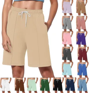 Womens Running Shorts Casual Elastic High Waisted Drawstring Athletic Shorts Loose Breathable Soft Workout Short Pants