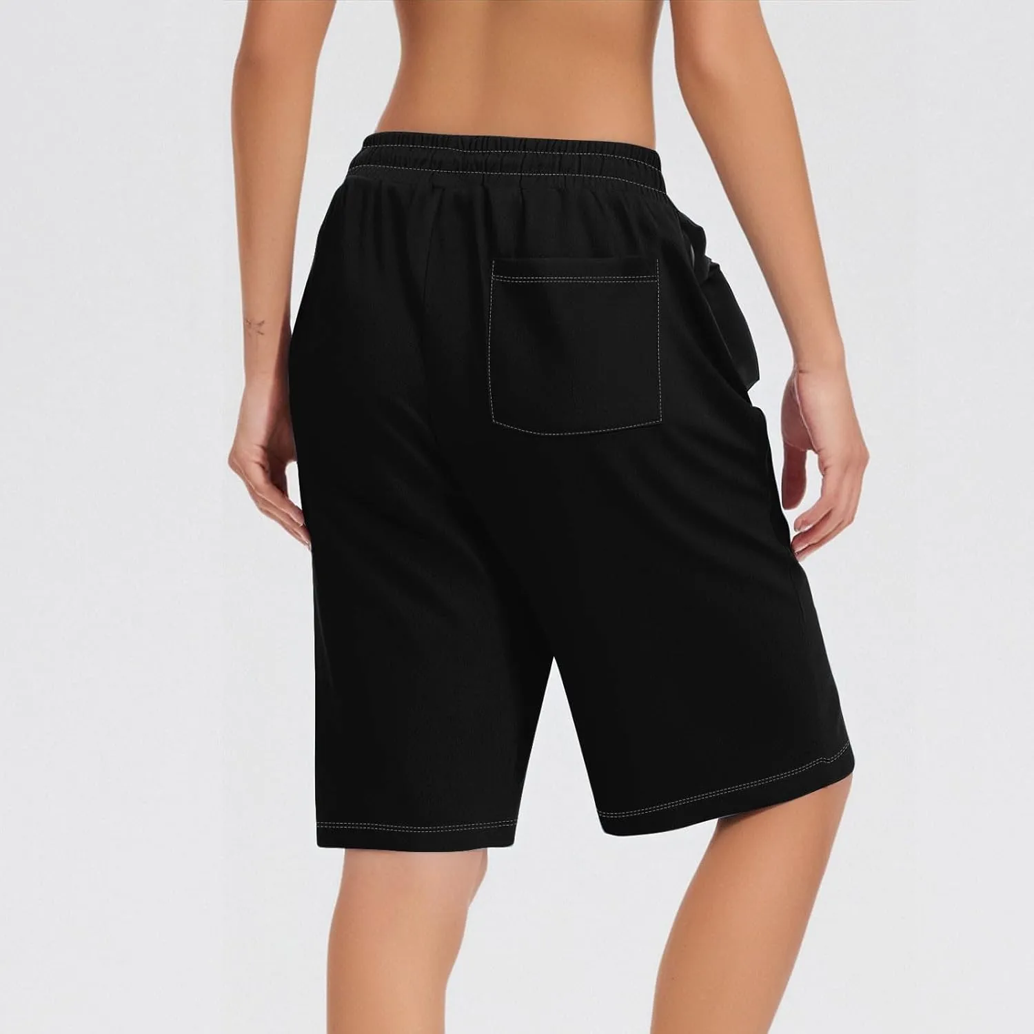 Womens Running Shorts Casual Elastic High Waisted Drawstring Athletic Shorts Loose Breathable Soft Workout Short Pants