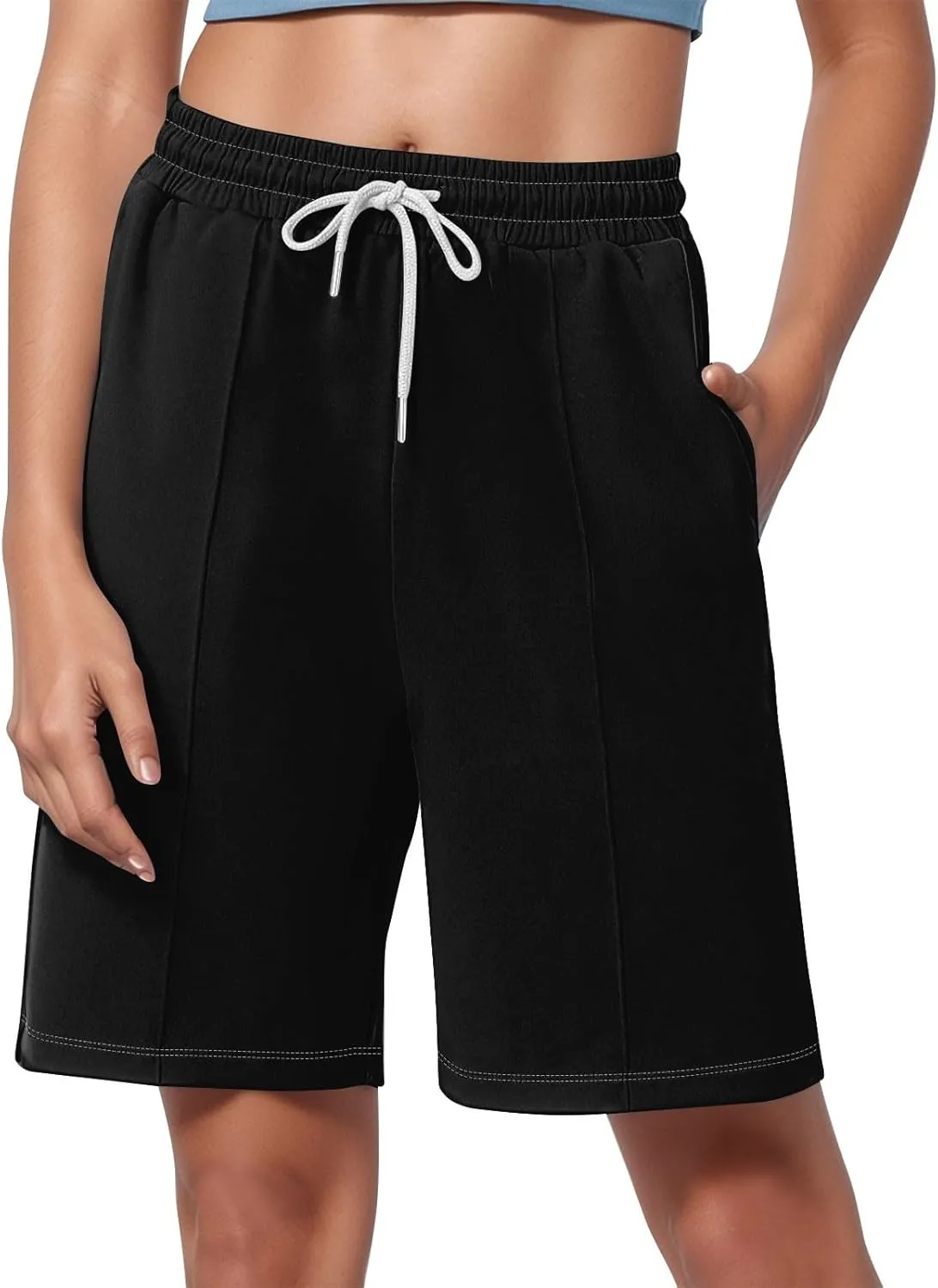Womens Running Shorts Casual Elastic High Waisted Drawstring Athletic Shorts Loose Breathable Soft Workout Short Pants