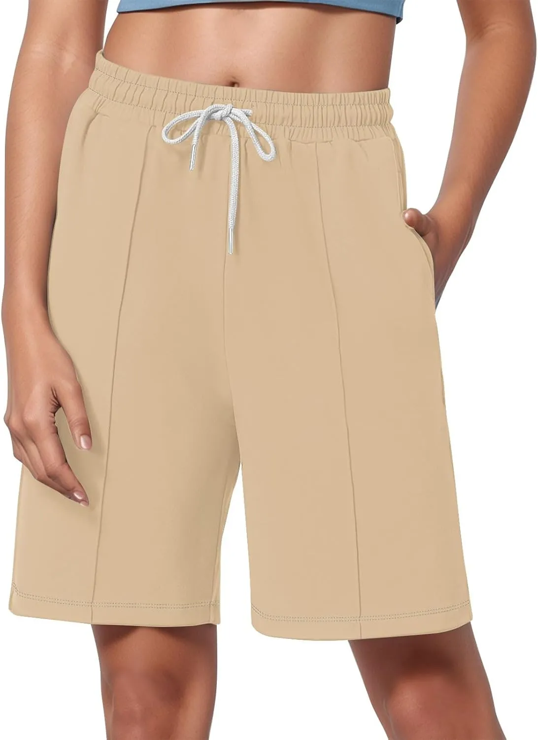 Womens Running Shorts Casual Elastic High Waisted Drawstring Athletic Shorts Loose Breathable Soft Workout Short Pants