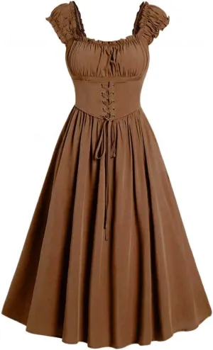 Womens Sleeveless Short Sleeve Oversized Dresses for Women Lace Medieval Goth Ripped Fall Summer 2024