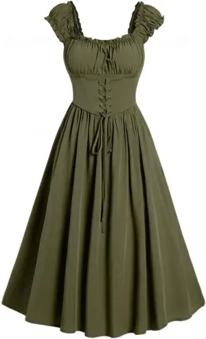 Womens Sleeveless Short Sleeve Oversized Dresses for Women Lace Medieval Goth Ripped Fall Summer 2024
