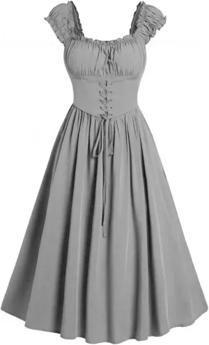 Womens Sleeveless Short Sleeve Oversized Dresses for Women Lace Medieval Goth Ripped Fall Summer 2024