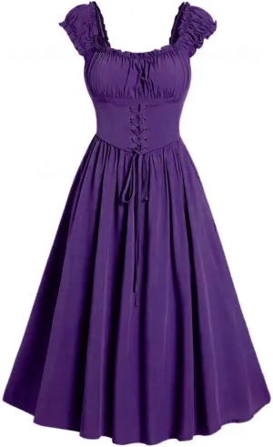 Womens Sleeveless Short Sleeve Oversized Dresses for Women Lace Medieval Goth Ripped Fall Summer 2024