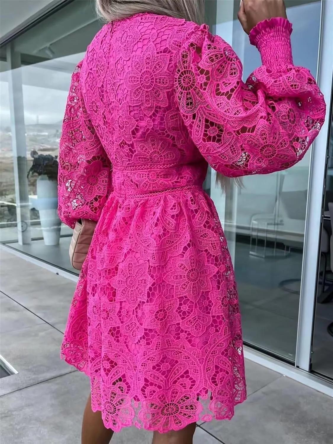 Womens Summer Dresses Casual Lace Dresses Sleeveless V Neck Dresses Boho Flowy Midi Dress Women Vacation Beach Dress