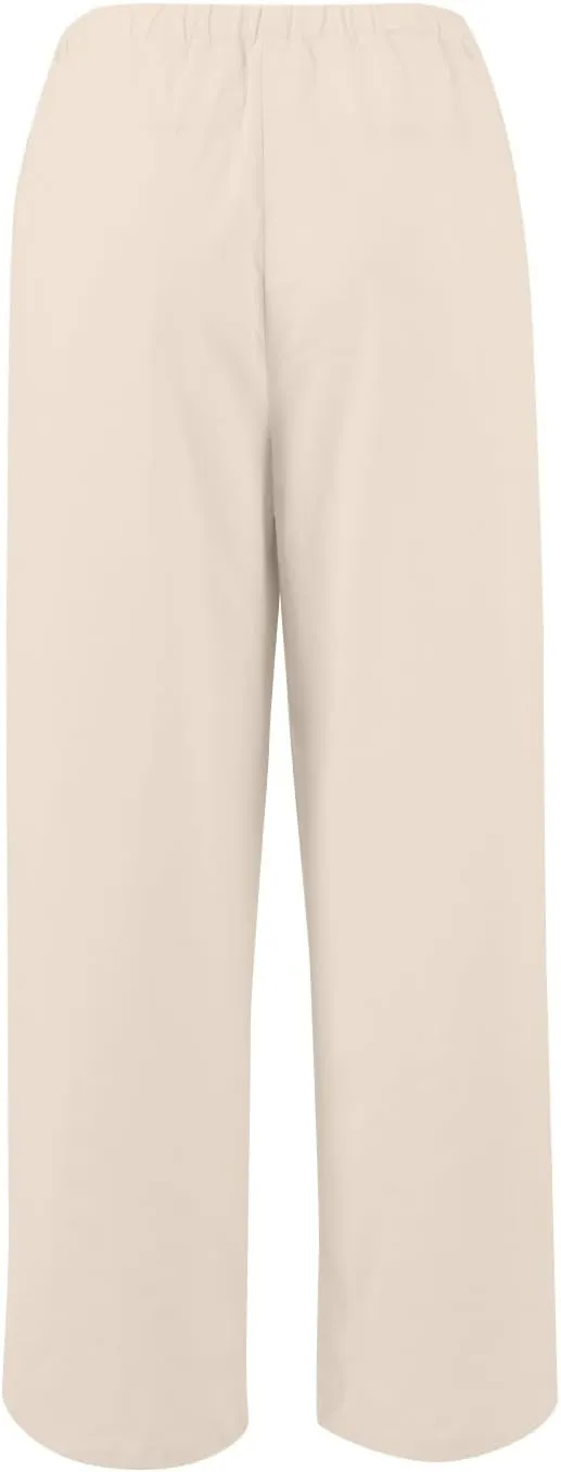 Womens Wide Leg Linen Pants Casual High Waisted Loose Palazzo Pants Summer Flowy Beach Lounge Trousers with Pockets